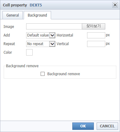 Specify the background image of the cell.